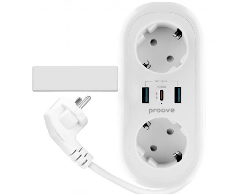 Мережевий фільтр Proove Supercoil 20W (2xAC + Type-C + 2xSB) 1.5m White (PSPS25002102)