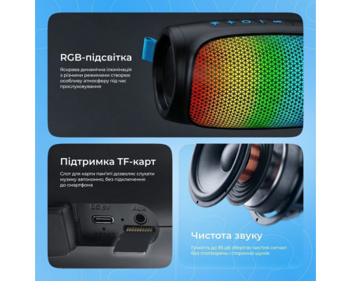 Портативна акустика Proove Nova 10W (APP) Black (PDNW10001AP01)