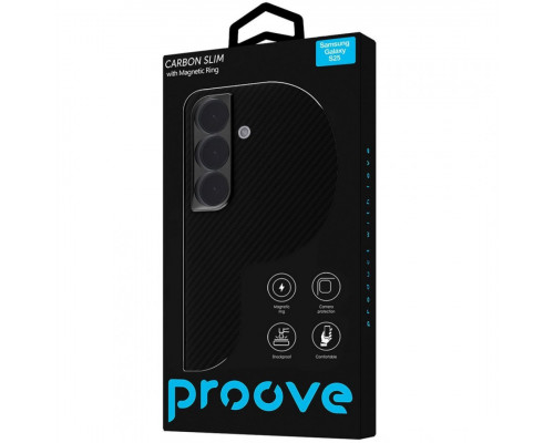 Чохол Proove Carbon Slim with Magnetic Ring для Samsung Galaxy S25 Black (PCCSSGS02502)