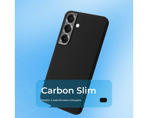 Чохол Proove Carbon Slim with Magnetic Ring для Samsung Galaxy S25 Black (PCCSSGS02502)