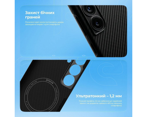 Чохол Proove Carbon Slim with Magnetic Ring для Samsung Galaxy S25 Black (PCCSSGS02502)
