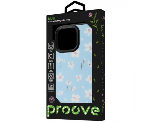 Чохол Proove Muse Fleur Case with Magnetic Ring для iPhone 15 Pro Max Pink Flower (PCMFIP15PMB7)