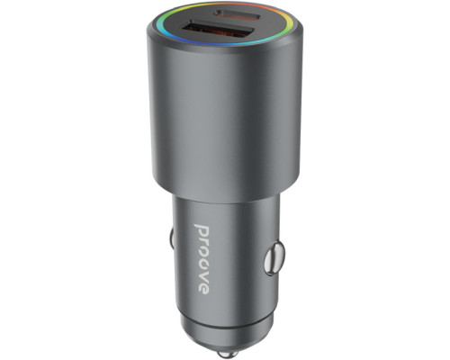 Автомобильное зарядное устройство Proove Double Energy Plus 53W USB+Type-C Metal Gray (ACDE53110004)