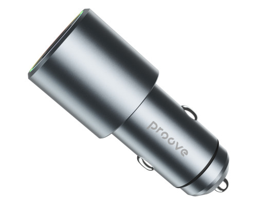 Автомобильное зарядное устройство Proove Double Energy Plus 53W USB+Type-C Metal Gray (ACDE53110004)