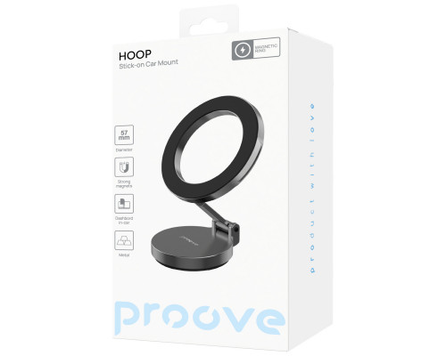 Автомобильный держатель Proove Hoop Stick-On Car Mount Magnetic Ring Black (CHHS00000005)