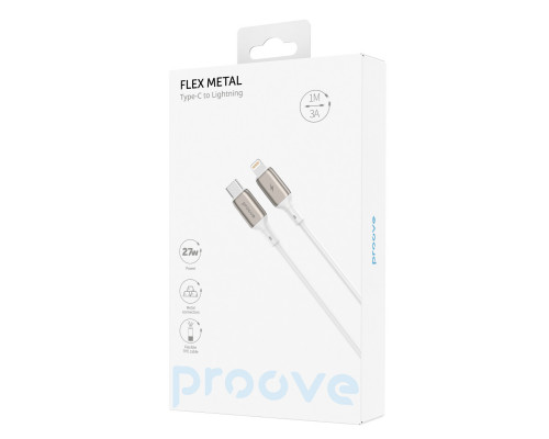 Кабель Proove Flex Metal Type-C to Lightning 27W (1m) White (CCFM27002102)