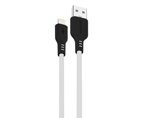 Кабель Proove Rebirth USB to Lightning 2.4A (1m) White/Black (CCRE60001102)