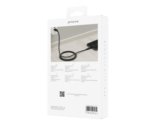 Кабель Proove Rebirth USB to Lightning 2.4A (1m) White/Black (CCRE60001102)