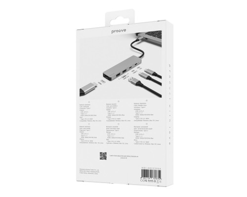 Type-C HUB Proove Iron Link 5in1 2USB+2USB-C+HDMI (HBIL00222024)