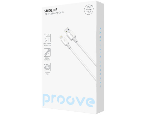 Кабель Proove GridLine Lightning 2.4A (1m) White (CCGL12001102)