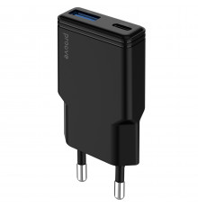 Сетевое зарядное устройство Proove Slender 30W Type-C+USB Black (WCSL30110001)