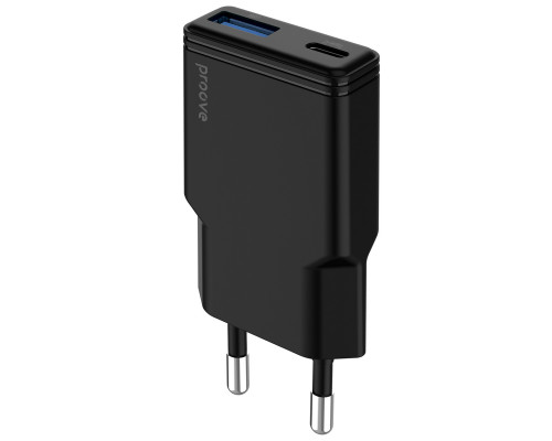 Сетевое зарядное устройство Proove Slender 30W Type-C+USB Black (WCSL30110001)