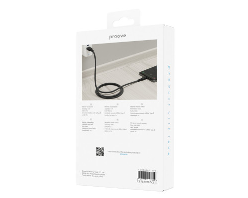 Кабель Proove Rebirth USB to Type-C 2.4A (1m) Black/White (CCRE60001202)