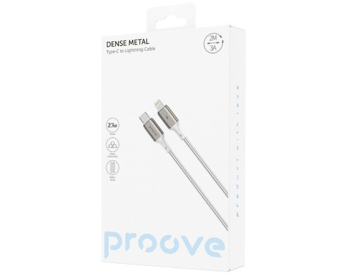 Кабель Proove Dense Metal Type-C to Lightning 27W (2m) White (CCDM27002122)