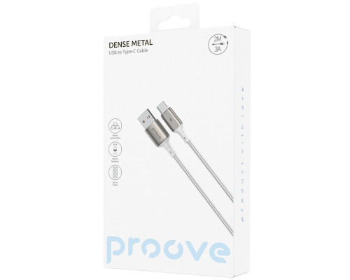 Кабель Proove Dense Metal Type-C 2.4A (2m) White (CCDM20001222)