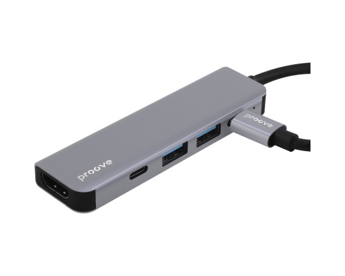 Type-C хаб Proove Arc Link 5 in 1 (2 Type-C 3.0 + 2 USB 3.0 + HDMI) Silver (HBAL00010604)