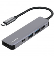 Type-C хаб Proove Arc Link 5 in 1 (2 Type-C 3.0 + 2 USB 3.0 + HDMI) Silver (HBAL00010604)