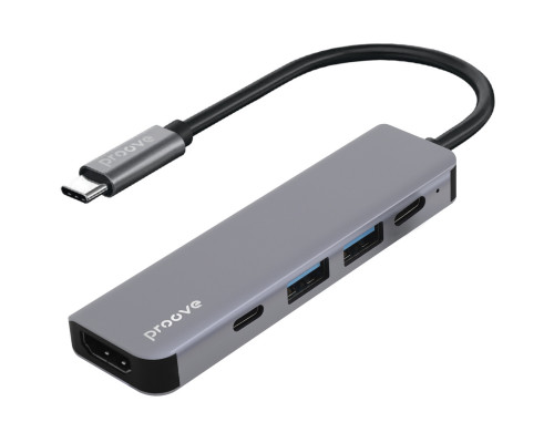 Type-C хаб Proove Arc Link 5 in 1 (2 Type-C 3.0 + 2 USB 3.0 + HDMI) Silver (HBAL00010604)