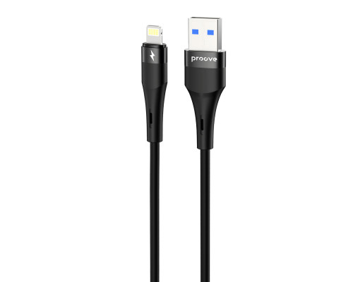 Кабель Proove Light Silicone Plus USB to Lightning 2.4A (1m) Black (CCLS12001101)