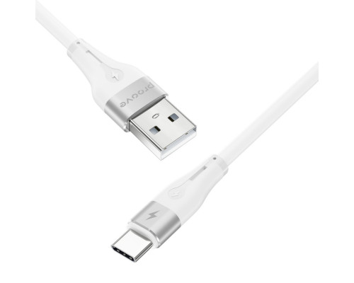 Кабель Proove Soft Silicone USB to Type-C 3A (2m) White (CCSO20001222)