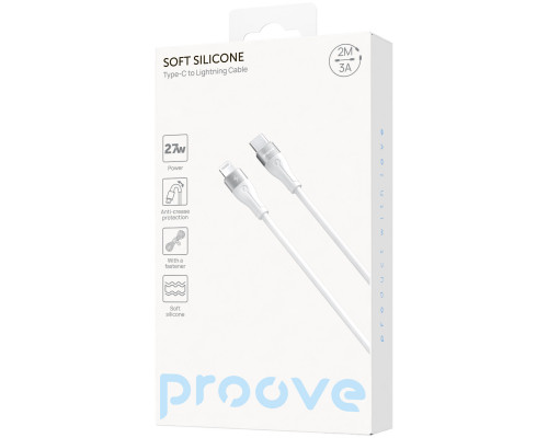 Кабель Proove Soft Silicone Type-C to Lightning 27W (2m) White (CCSO27002122)