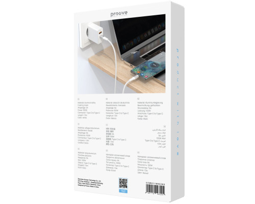 Кабель Proove WireX Pro Type-C to Type-C 100W (1.5m) White (CCWX11002202)