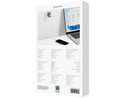Кабель Proove WireX Type-C to Lightning 27W (1m) White (CCWX27002102)