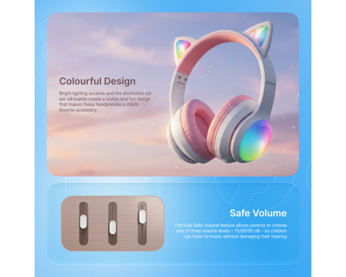 Беспроводные наушники Proove Kids LumiCat (APP) Blue/Pink (HPLC0001AP26)