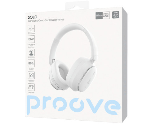 Беспроводные наушники Proove Solo with ANC (APP) White (HPSL0001AP02)
