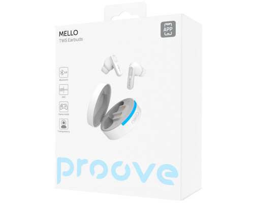 Беспроводные наушники Proove Mello TWS with ANC (APP) White (TWML0001AP02)
