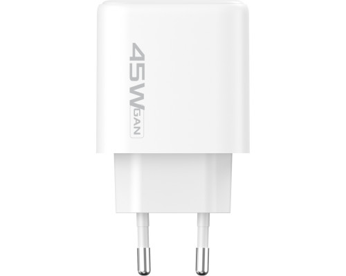 Сетевое зарядное устройство Proove Silicone Power 2 45W (Type-C+USB) White (WCSP24110002)