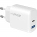 Сетевое зарядное устройство Proove Silicone Power 2 45W (Type-C+USB) White (WCSP24110002)