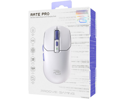 Беспроводная игровая мышь Proove Gaming Rate Pro with Charging Dock White (WMRPCD022002)