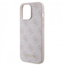 Чехол Guess 4G Metal Gold Logo для iPhone 15 Pro Max Pink (GUHCP15XG4GFPI)