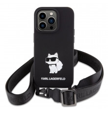 Чехол Karl Lagerfeld Crossbody Silicone Choupette для iPhone 15 Pro Black (KLHCP15LSCBSCNK)