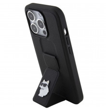 Чехол Karl Lagerfeld Gripstand Saffiano Choupette Pins для iPhone 15 Pro Black (KLHCP15LGSACHPK)