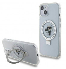 Чехол Karl Lagerfeld Ring Stand Karl & Choupettte для iPhone 15|14|13 White with MagSafe (KLHMP14SHMRSKCH)