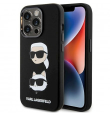 Чехол Karl Lagerfeld Silicone Karl & Choupette Head для iPhone 15 Pro Black (KLHCP15LSDHKCNK)