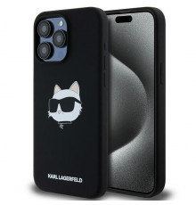 Чехол Karl Lagerfeld Silicone Choupette Head для iPhone 15 Pro Black with MagSafe (KLHMP15LSCHPPLK)