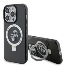 Чехол Karl Lagerfeld Ring Stand Karl & Choupettte для iPhone 15 Pro Max Black with MagSafe (KLHMP15XHMRSKCK)