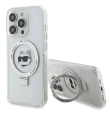 Чехол Karl Lagerfeld Ring Stand Choupette Head для iPhone 15 Pro Max White with MagSafe (KLHMP15XHMRSCHH)