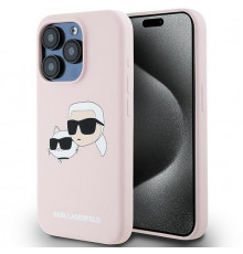 Чехол Karl Lagerfeld Silicone Karl & Choupette Head для iPhone 15 Pro Max Pink with MagSafe (KLHMP15XSKCHPPLP)