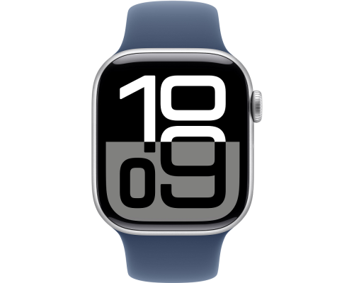 Смарт-годинник Apple Watch Series 10 GPS 42mm Silver Aluminium Case with Denim Sport Band - S/M (MWWA3QH/A)