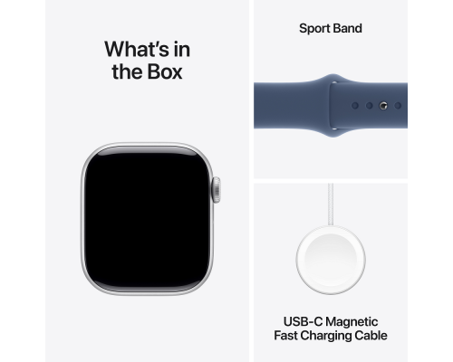 Смарт-годинник Apple Watch Series 10 GPS 42mm Silver Aluminium Case with Denim Sport Band - S/M (MWWA3QH/A)