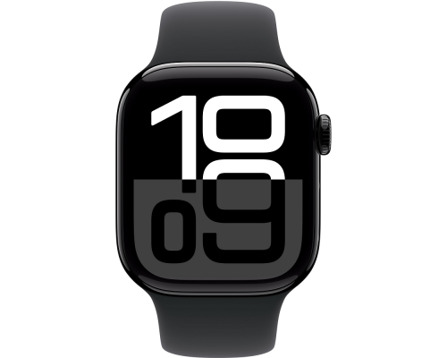 Смарт-годинник Apple Watch Series 10 GPS 46mm Jet Black Aluminium Case with Black Sport Band - S/M (MWWP3QH/A)