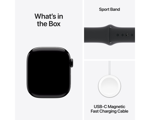 Смарт-годинник Apple Watch Series 10 GPS 46mm Jet Black Aluminium Case with Black Sport Band - S/M (MWWP3QH/A)