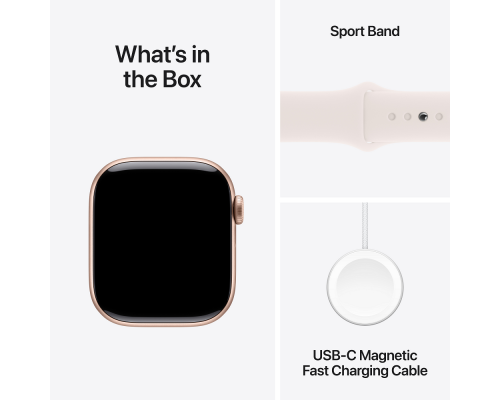 Смарт-годинник Apple Watch Series 10 GPS 46mm Rose Gold Aluminium Case with Light Blush Sport Band - S/M (MWWT3QH/A)