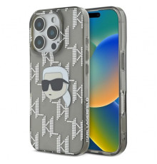 Чехол Karl Lagerfeld IML Karl Head & Monogram для iPhone 16 Pro Max Black (KLHCP16XHKLPKHK)
