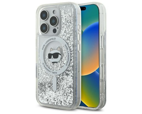 Чехол Karl Lagerfeld Liquid Glitter Choupette Head для iPhone 16 Pro Max Transparent with MagSafe (KLHMP16XLGCHSGH)