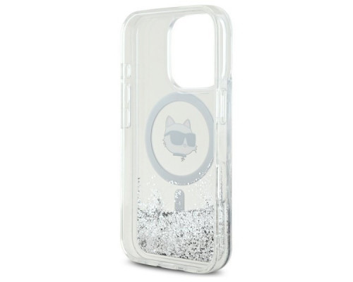 Чехол Karl Lagerfeld Liquid Glitter Choupette Head для iPhone 16 Pro Max Transparent with MagSafe (KLHMP16XLGCHSGH)